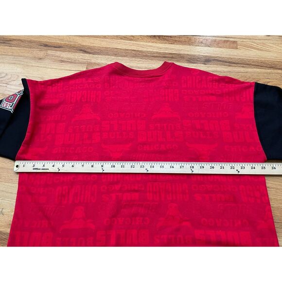 NBA Men's Sweatshirt Pullover Embroidered Chicago Bulls Basketball Team XL Red - Picture 5 of 7
